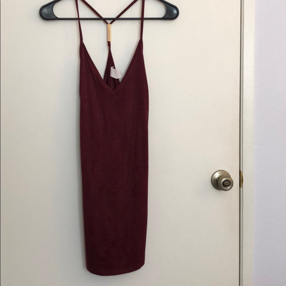 Red wine velvet mini dress from Windsor